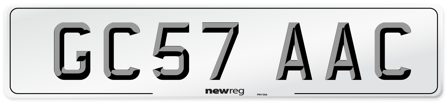 GC57 AAC Number Plate from New Reg